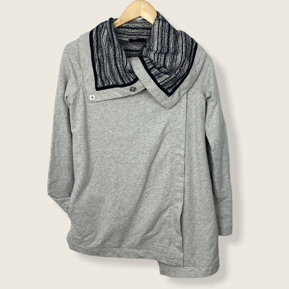 Lululemon Savasanah Wrap Sweater Coat Shacket Heathered Grey Strata‎ Size 2 Warm - Picture 2 of 10